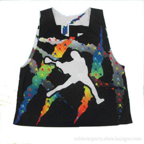 Unique Design Sublimation Reversible Lacrosse Pinnies, Made of 100% Polyester